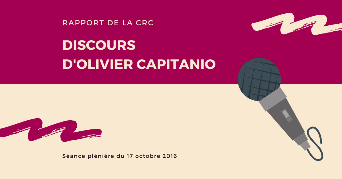 Rapport de la CRC : intervention d'Olivier CAPITANIO 